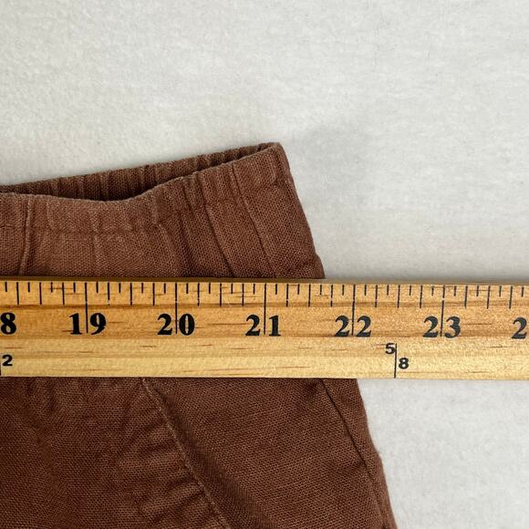 Old Navy Linen Wide Leg Pants Women’s SZ XXL Brown Raw Ham Pockets - Picture 9 of 11